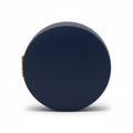 Navy blue clamshell eyeglass case - front view